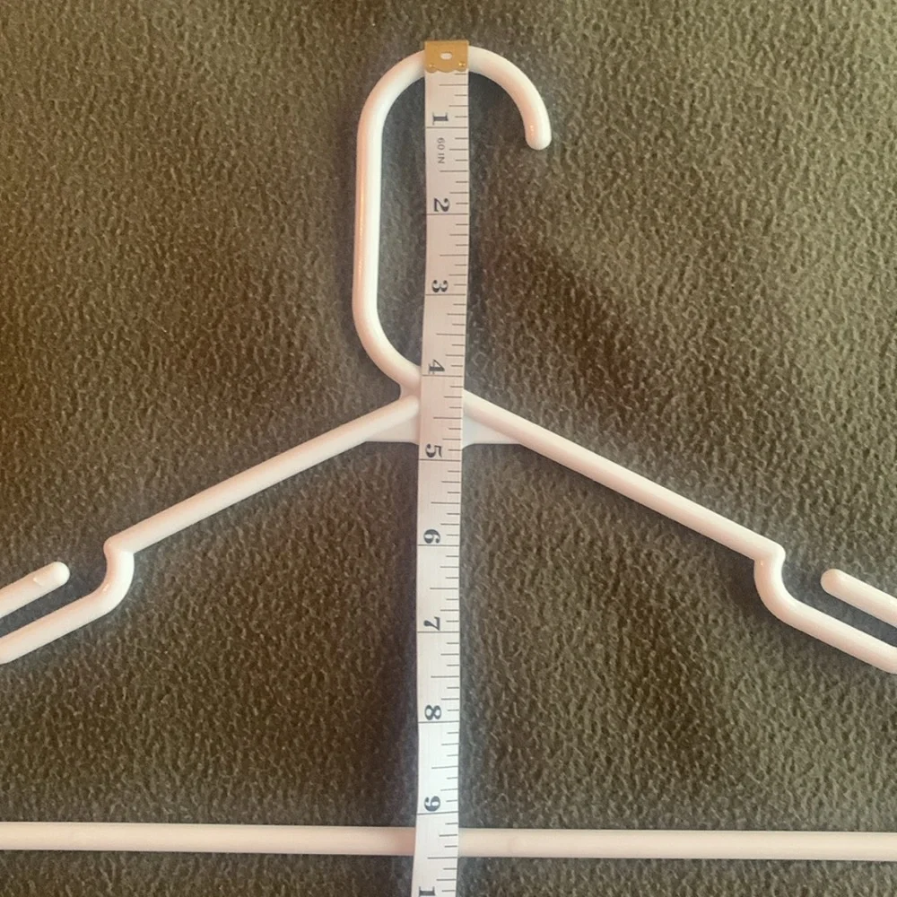 EUC white plastic tube hangers. Set of 21. Size approximately 16 1/2” x 9 1/2” - Picture 4 of 5